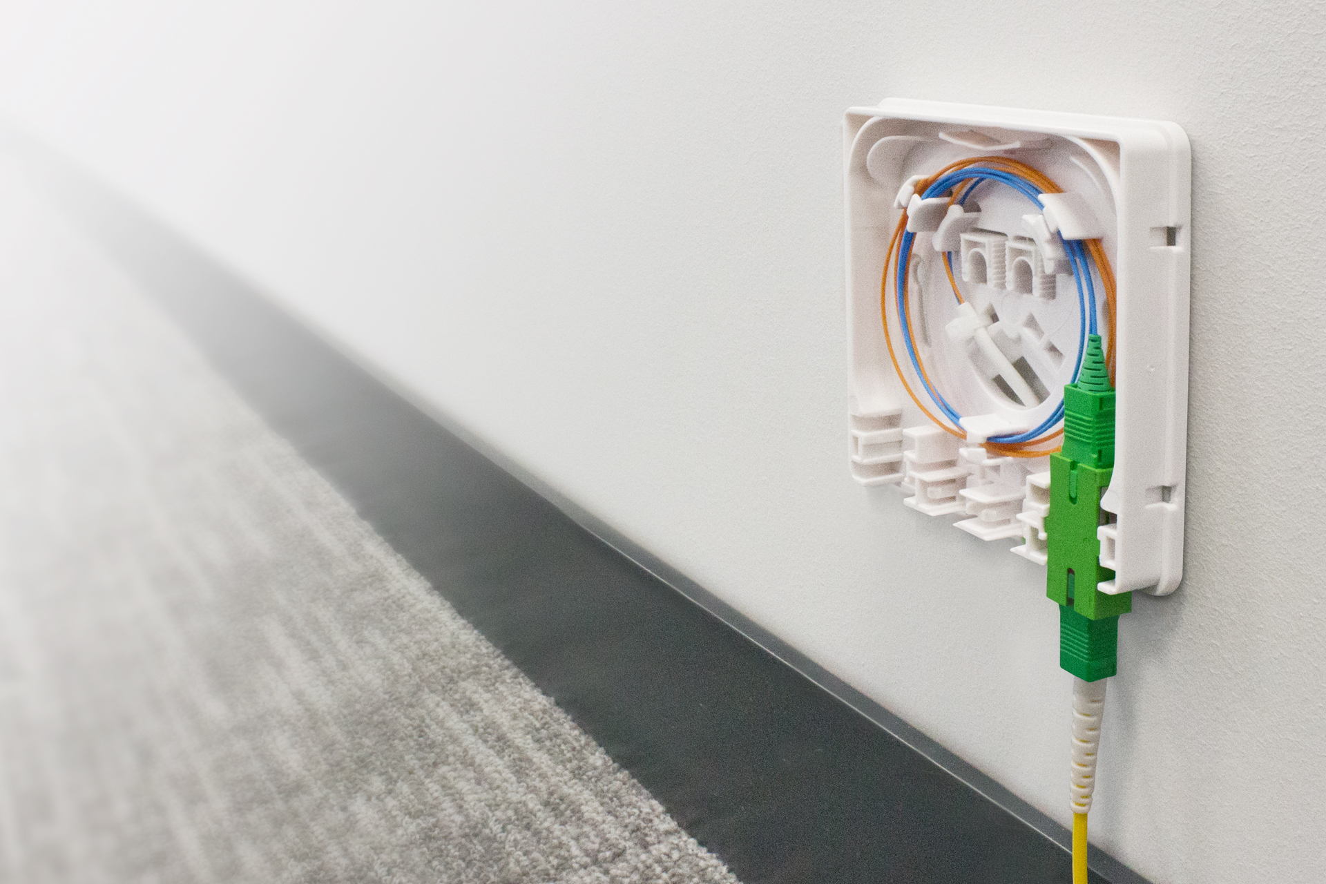 Fibre Wall Outlet with Pre-Terminated Internal Connecting Cable