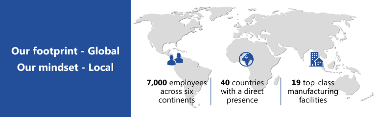 Where 7,000 people in 40+ countries shape the future of cable management.  Powered by 19 world-class manufacturing facilities.
