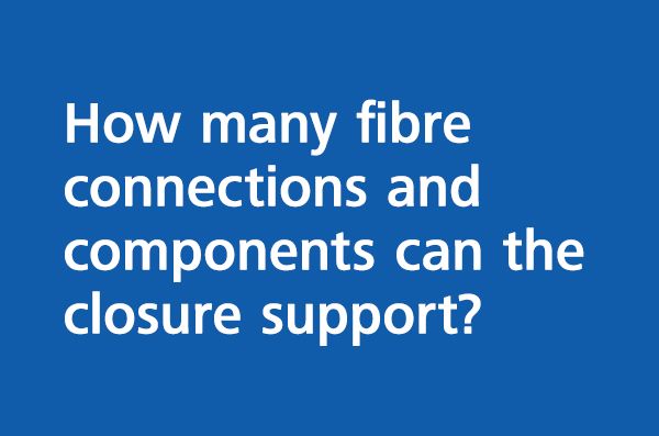 How many fibre connections and components can the closure support?