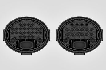 26 or 18 round ports and 1 oval port