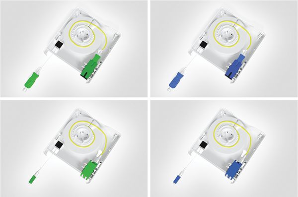 4 different versions: SC/PC, SC/APC, LC/PC, LC/APC adaptors